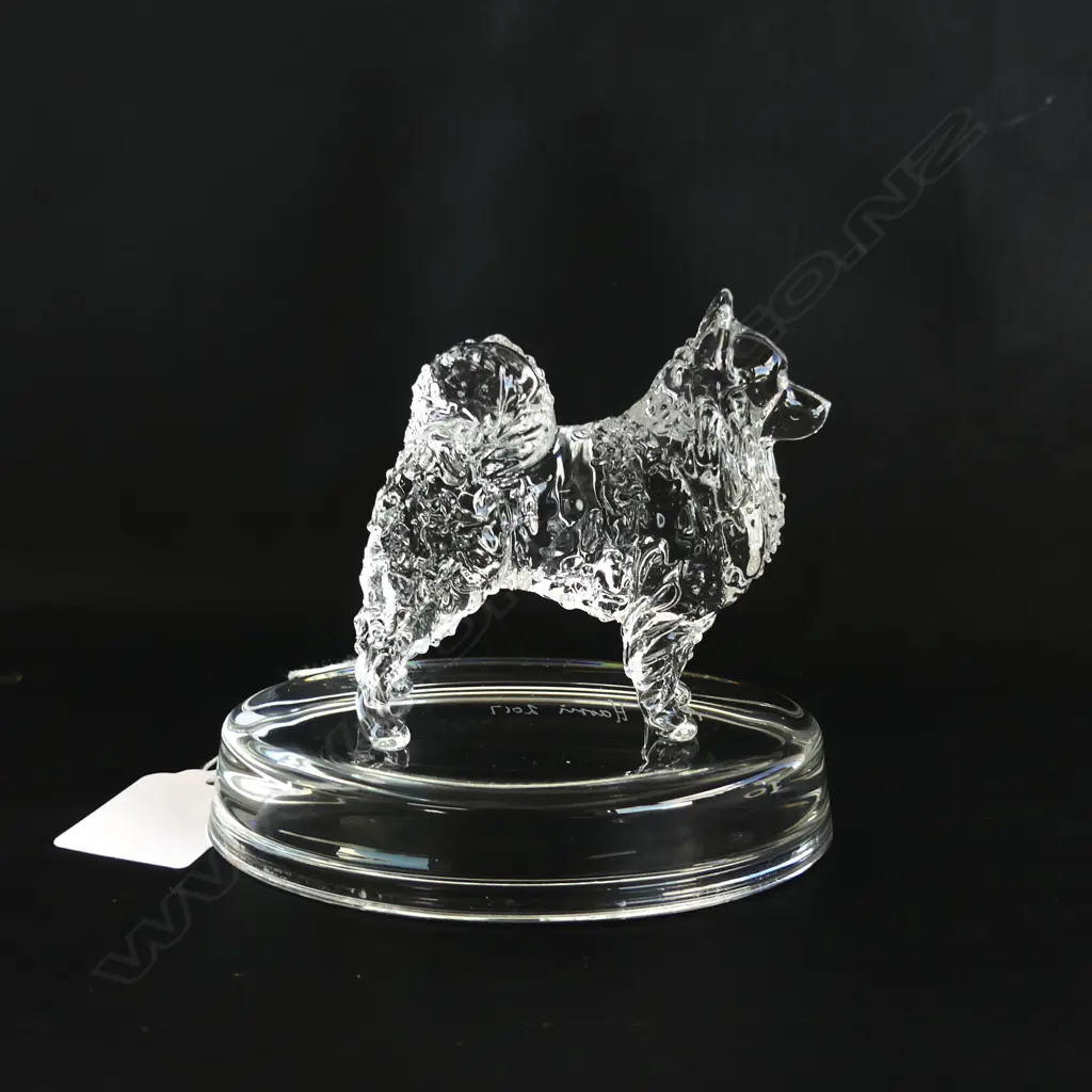 GLASS STATUETTE; FINNISH LAPPHUND  SIGNED & DATED 'NEIL HARRIS 2016 /17 Image 1++