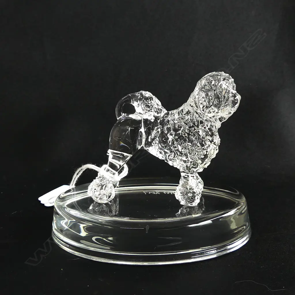 GLASS STATUETTE;  BELGIAN SHEPHERD  - SIGNED & DATED 'NEIL HARRIS 2016/17' Image 1++