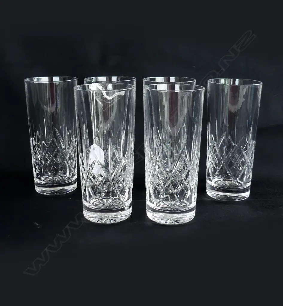 SET 6 CUT CRYSTAL HIGHBALL GLASSES H. 145MM Image 1++