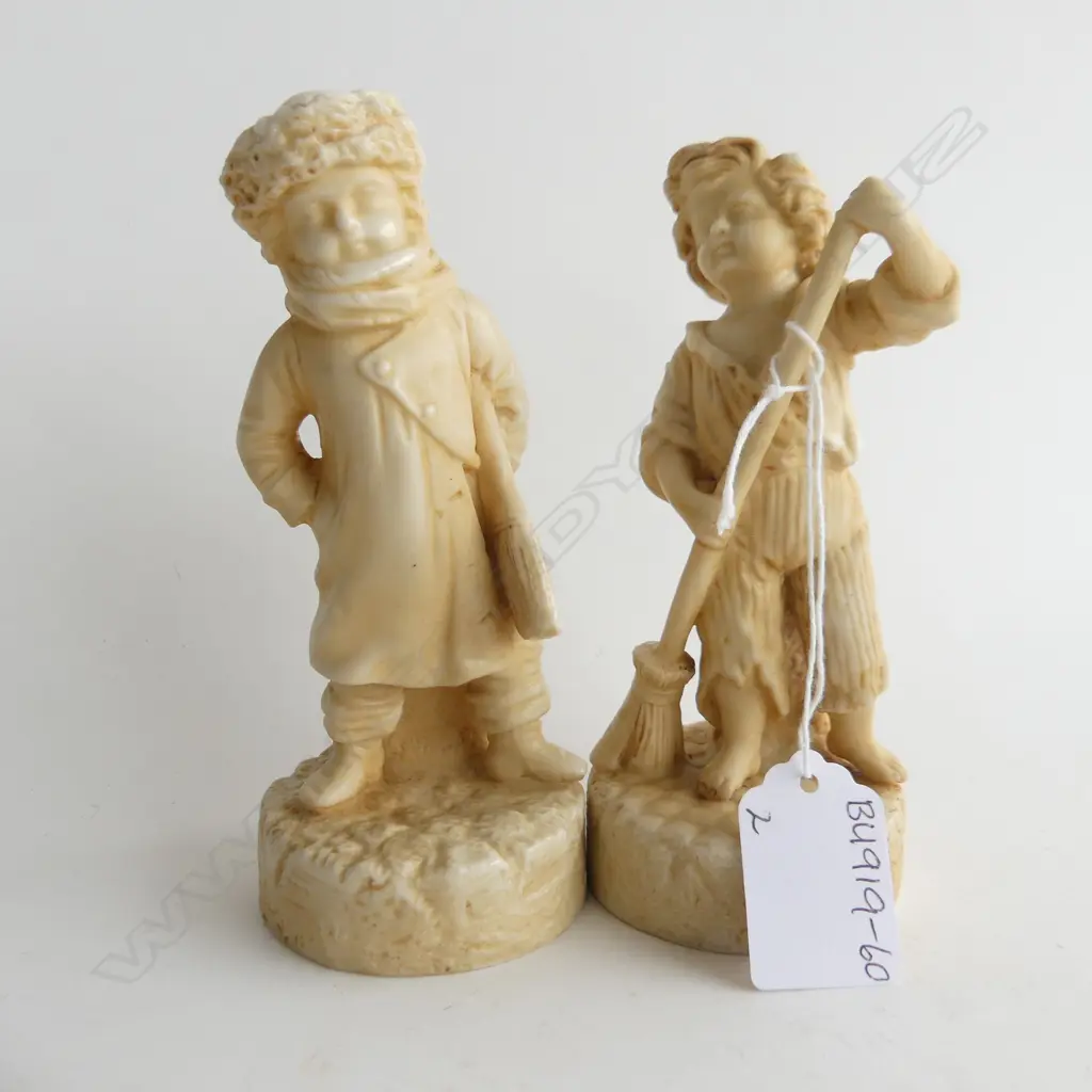 PR SM VINTAGE R & L GERMAN PORCELAIN FIGURES H. 145MM Image 1++