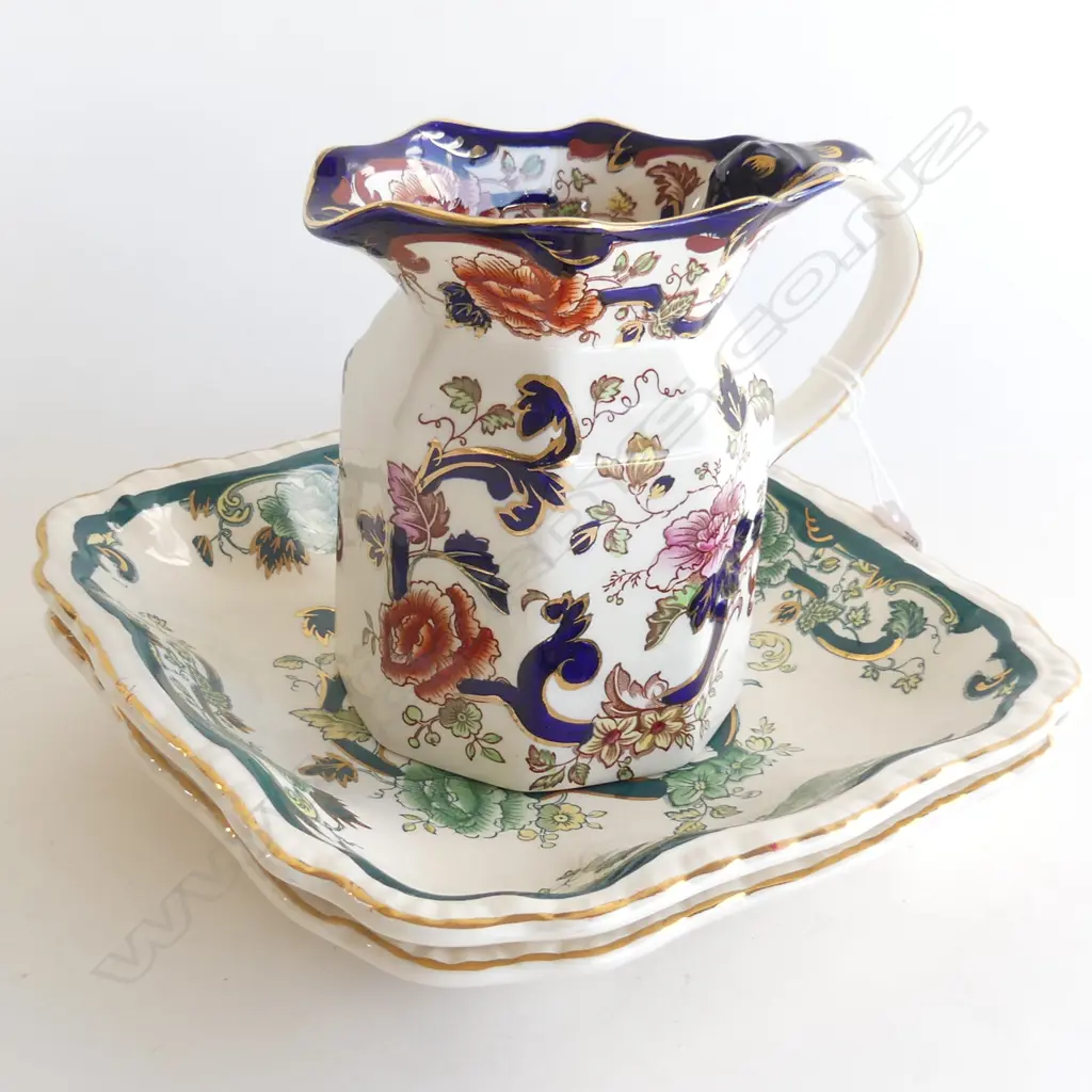 2 MASONS SQUARE DISHES + JUG W 220 MM Image 1++