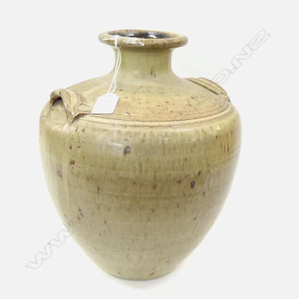 LGE STUDIO POTTERY 2 HANDLED VASE H.300mm impressed mark Image 1++