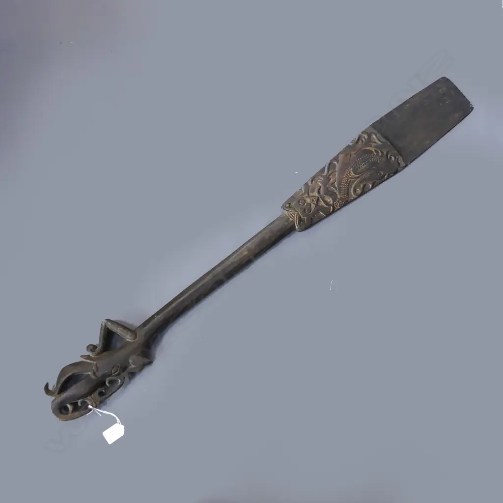 CARVED WOODEN TRIBAL PADDLE L.1045mm Image 1++
