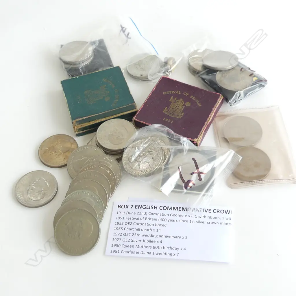 ASST. ENGLISH UNCIRCULATED COMMEMORATIVE CROWNS Image 1++