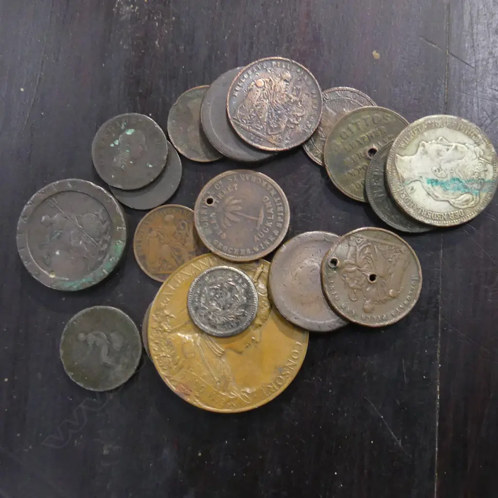 SM BAG ASST OLD COINS & TOKENS INC. NZ Image 1++