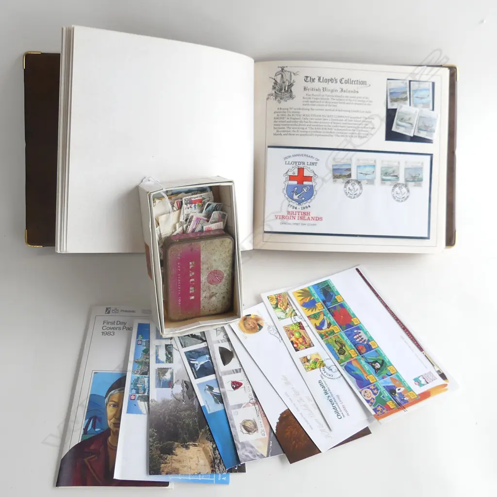 'THE LLOYDS COLLECTION 250th ANNIV 1734-1984' STAMP ALBUM COLLECTION + FDC'S + ASST STAMPS Image 1++