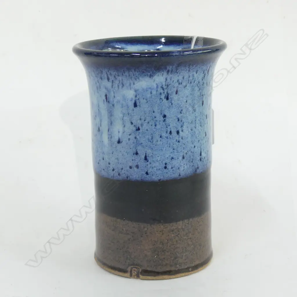 PETER STICHBURY CHUN & TENMOKU CYLINDER VASE H.175mm Image 1++