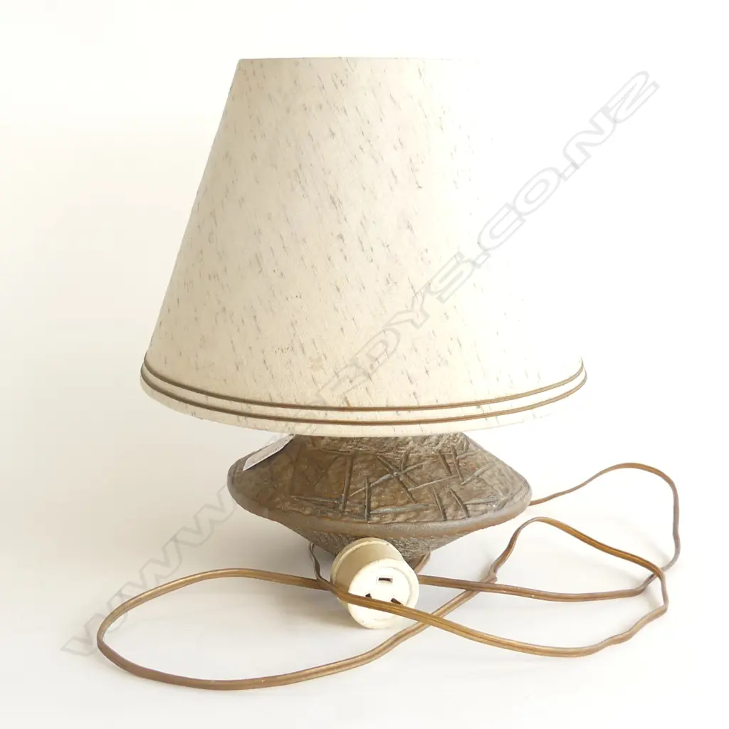 HAND MADE CERAMIC VASE WITH CORK AND ELECTRICAL LIGHT FITTING H 330 MM Image 1++