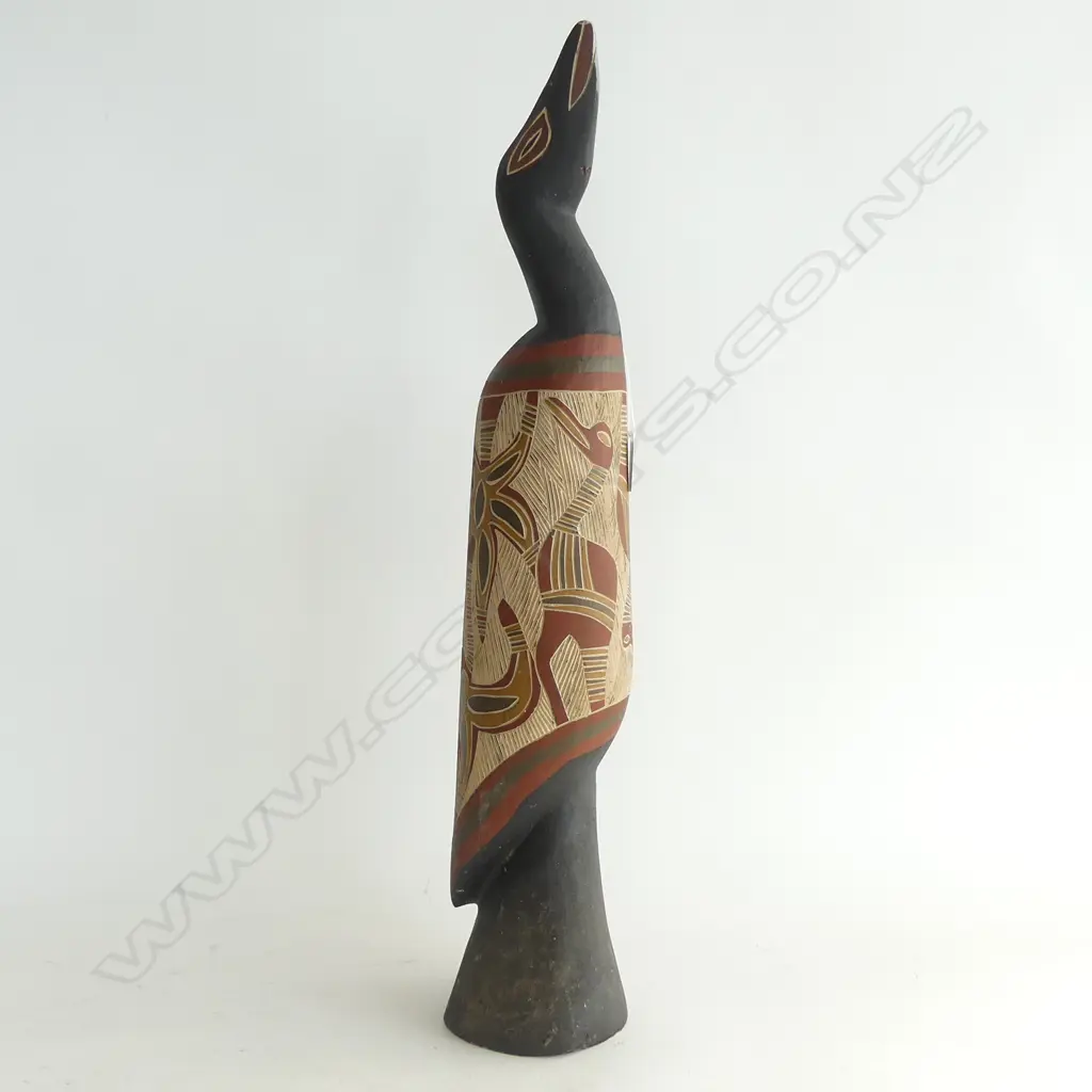 AUSTRALIAN TOTEMIC BIRD (ca.1970) CARVED & PAINTED. H.600mm Image 1++