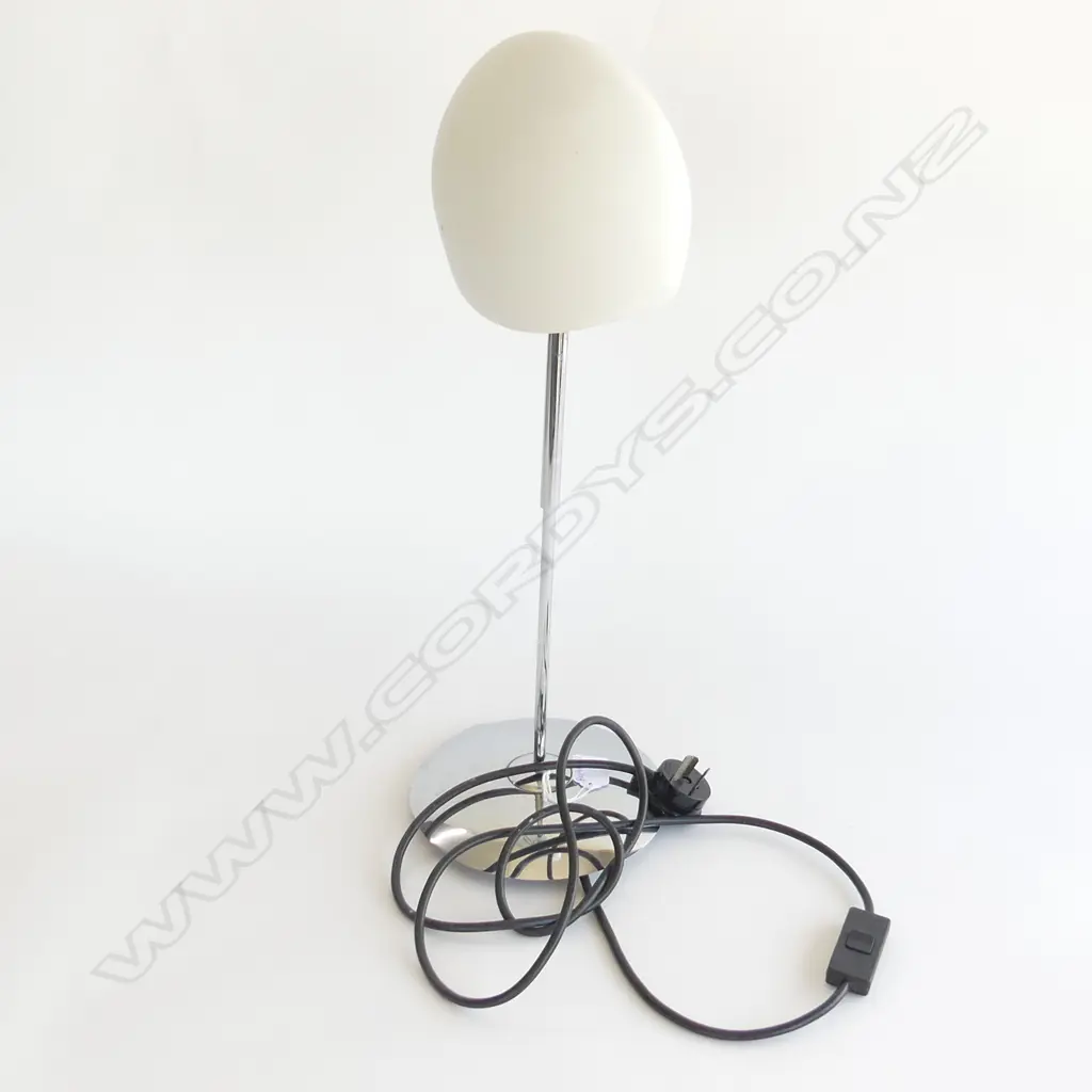 DESIGNER LAMP; CHROME & FROSTED GLASS SHADE H.500mm Image 1++