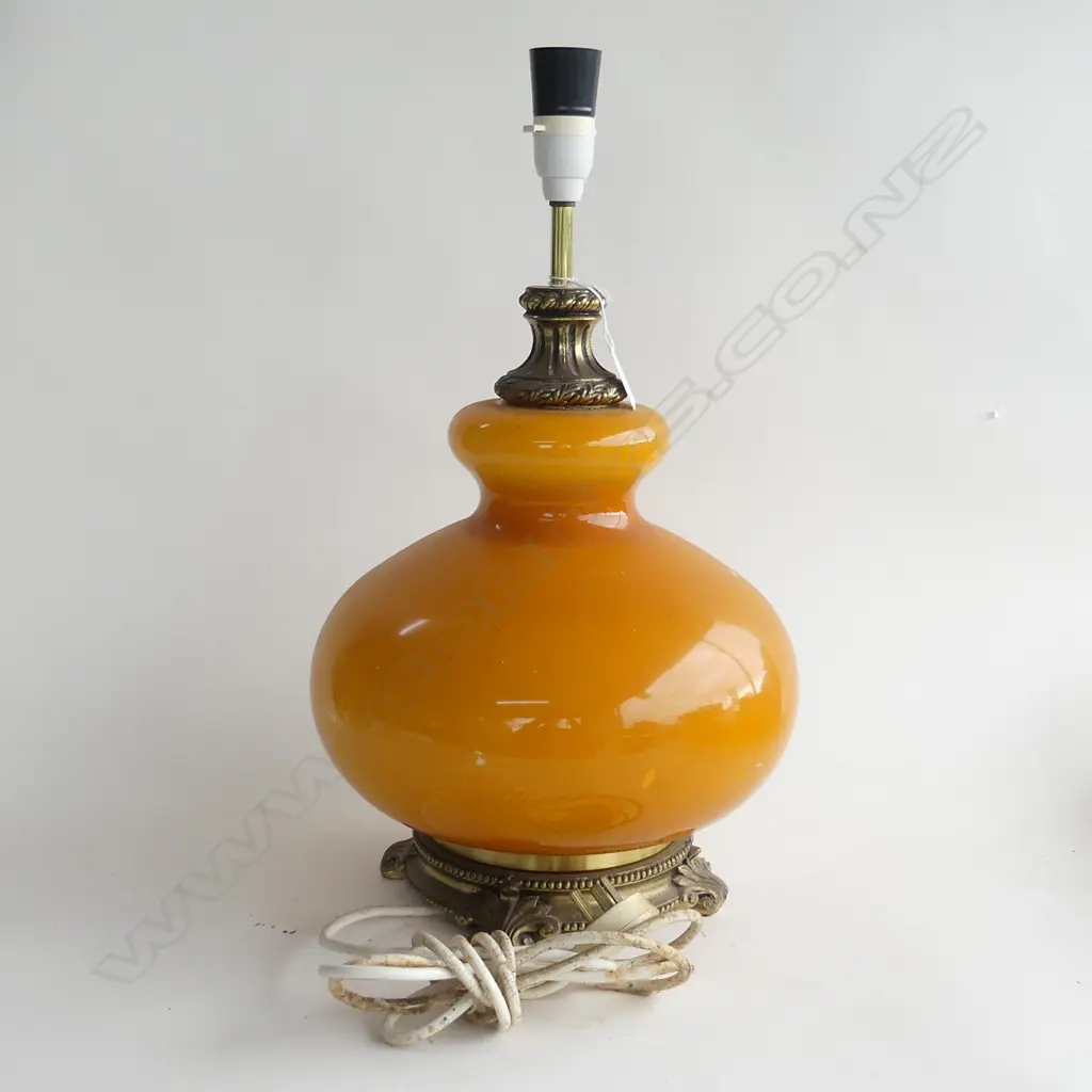 RETRO ORANGE GLASS LAMP (no shade) H.470mm Image 1++