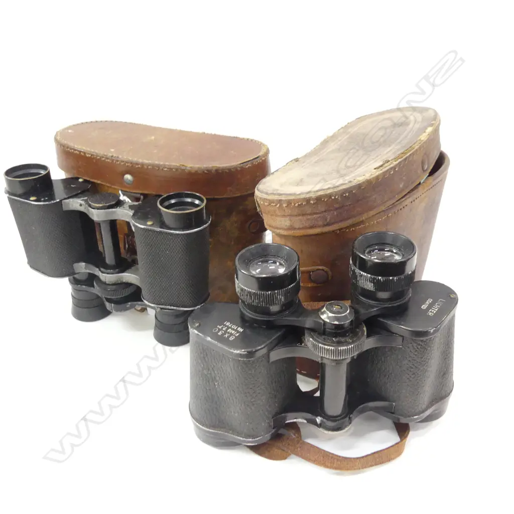 2 OLD PR BINOCULARS IN CASES  Image 1++
