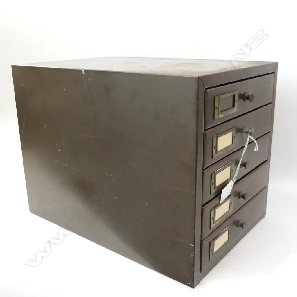 VINTAGE METAL 5 DRAWER COLLECTORS CABINET 260x380x285mm Image 1++