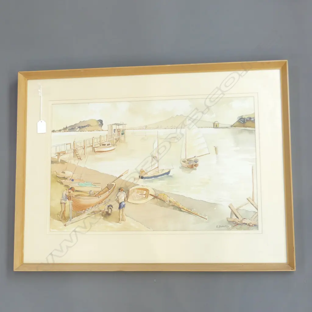 E. SWINTON 'OKAHU BAY' W/C 1963 350x550mm Image 1++