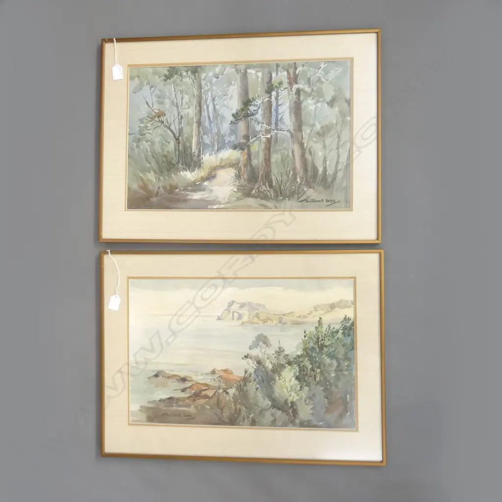 2 BIRTCHNELL DELPH (1901-96) W/Cs; BUSH & COASTAL LANDSCAPE 340x520mm Image 1++