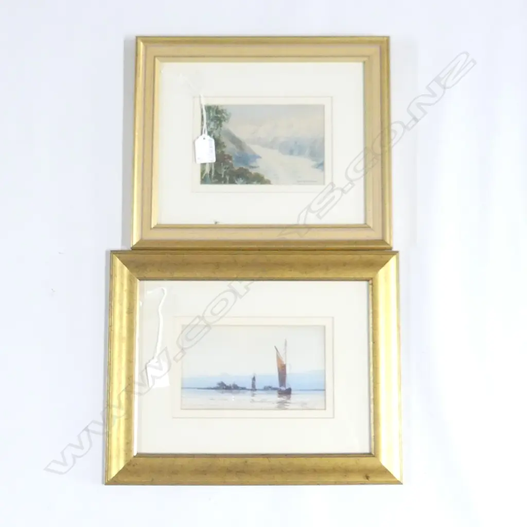 2 SML W/Cs; C. R. NEVILLE 'FRANZ JOSEF GLACIER, NZ' 100x160, SIGNED SAILBOATS W/C 105x175mm  Image 1++