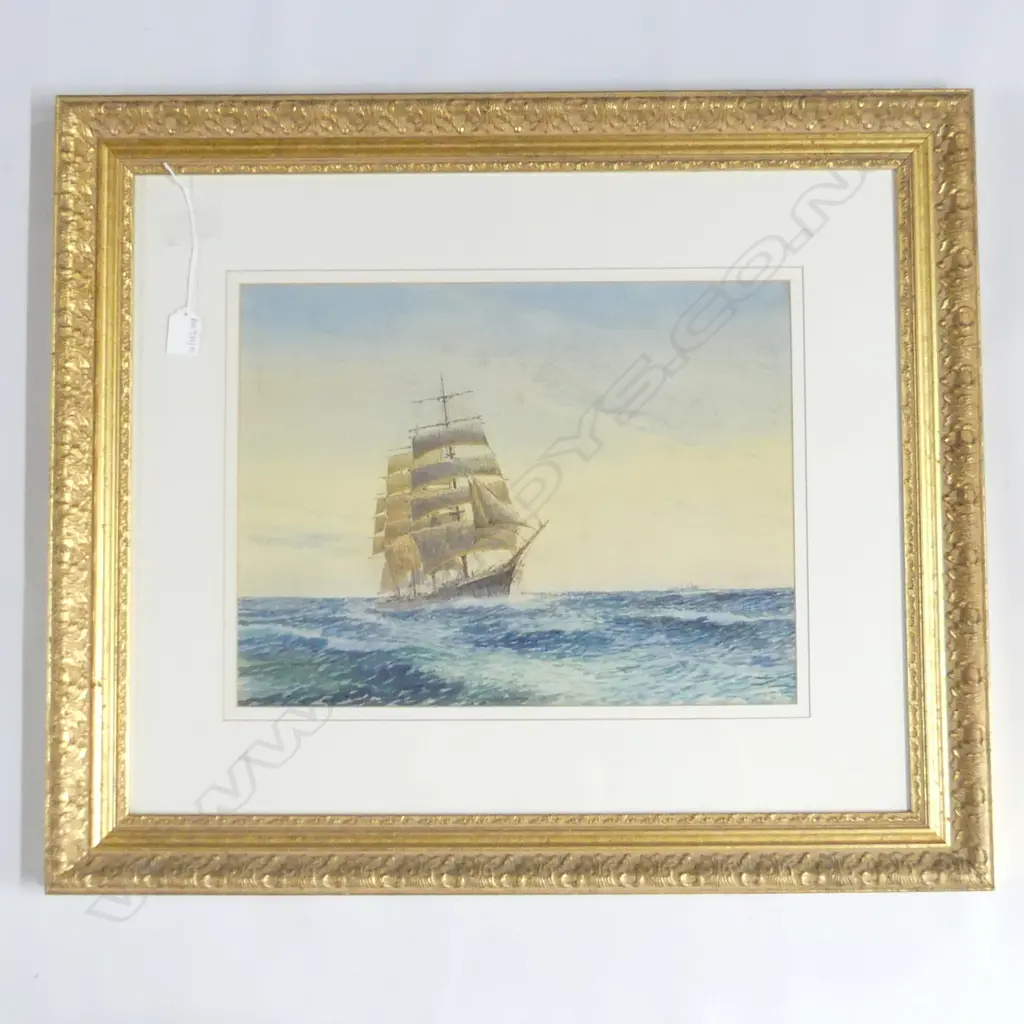 RIX CARLTON 1890 - 1962 SAILBOAT W/C 325x425mm Image 1++