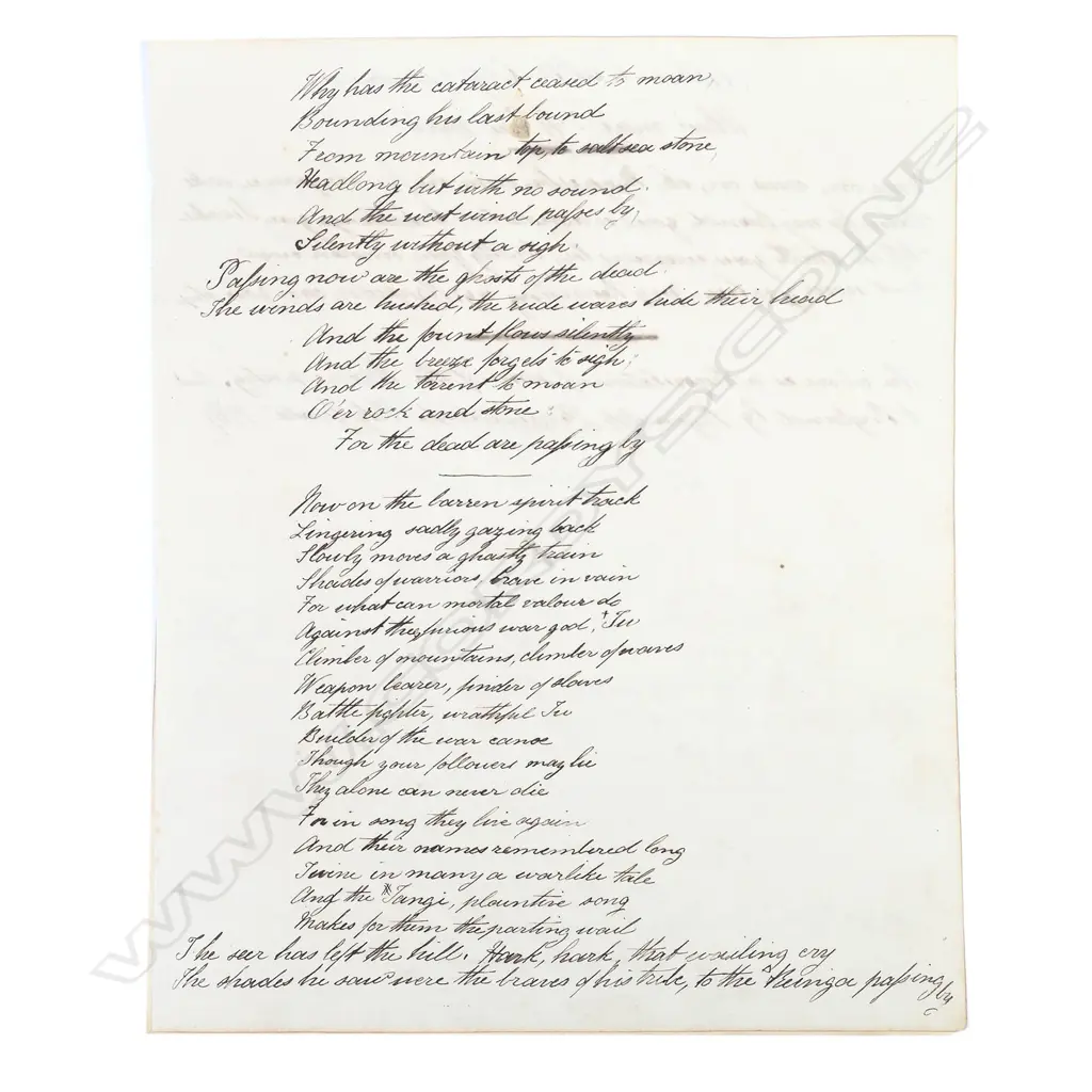 HANDWRITTEN WAIATA C. 1860s Image 1++