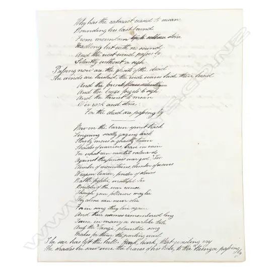 HANDWRITTEN WAIATA C. 1860s