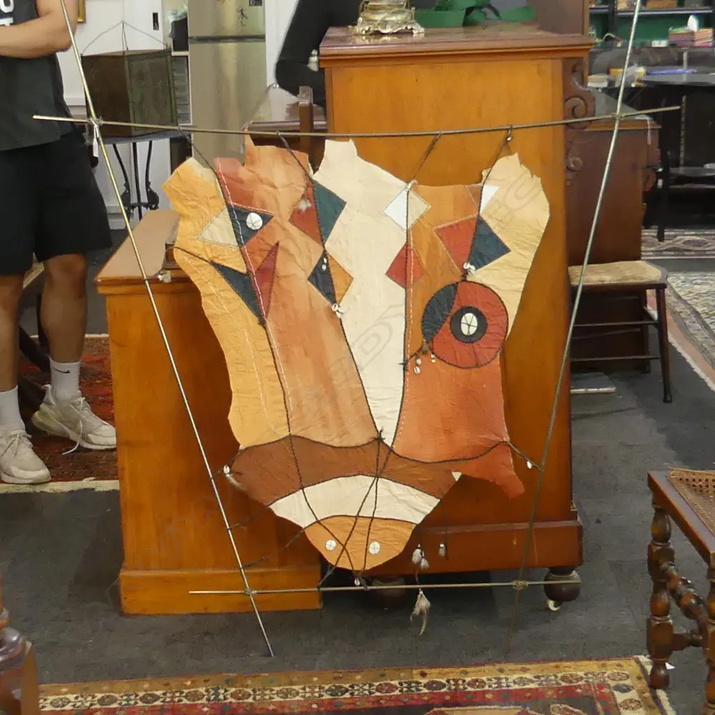 MARIE POTTER 'MADAGASCAR MOTH' LGE LAMB SUEDE ARTWORK 1420x1390mm Image 1++