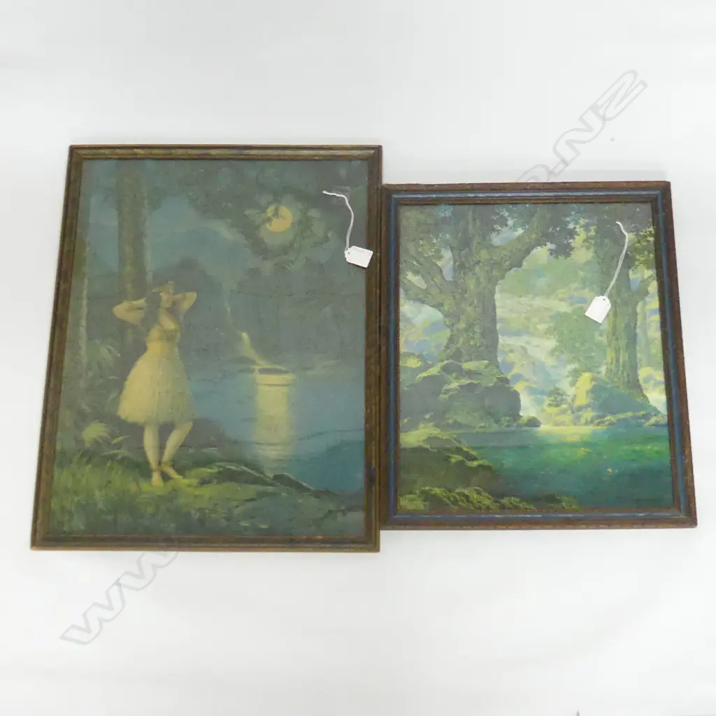 2 FRAMED PRINTS INCL ISLAND GIRL BY MOONLIGHT 400 X 530MM & TREE SCENE  345 X 530MM Image 1++