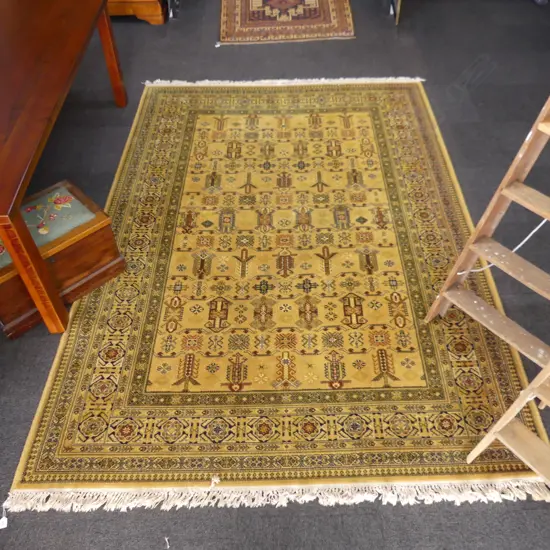 TWO MACHINED PERSIAN STYLE RUGS LARGEST 3000 X 2030 MM