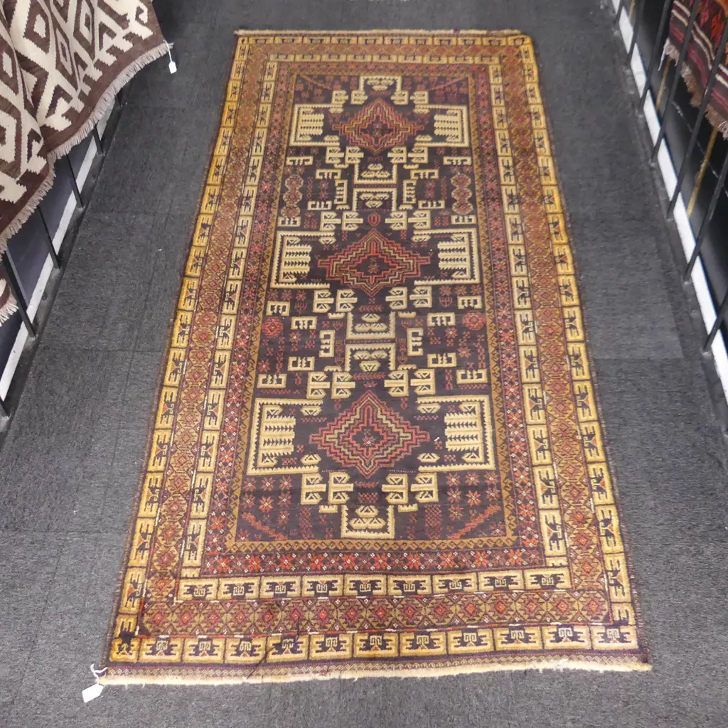 HAND KNOTTED WOOL PILE RUG 2200x1100mm Image 1++