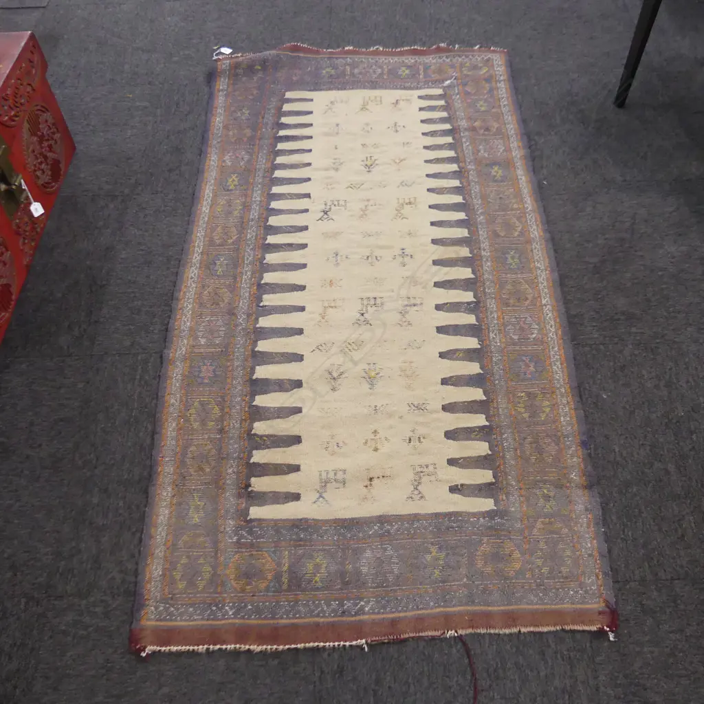 HAND KNOTTED KELIM RUG 1770 X 890 MM FADED Image 1++