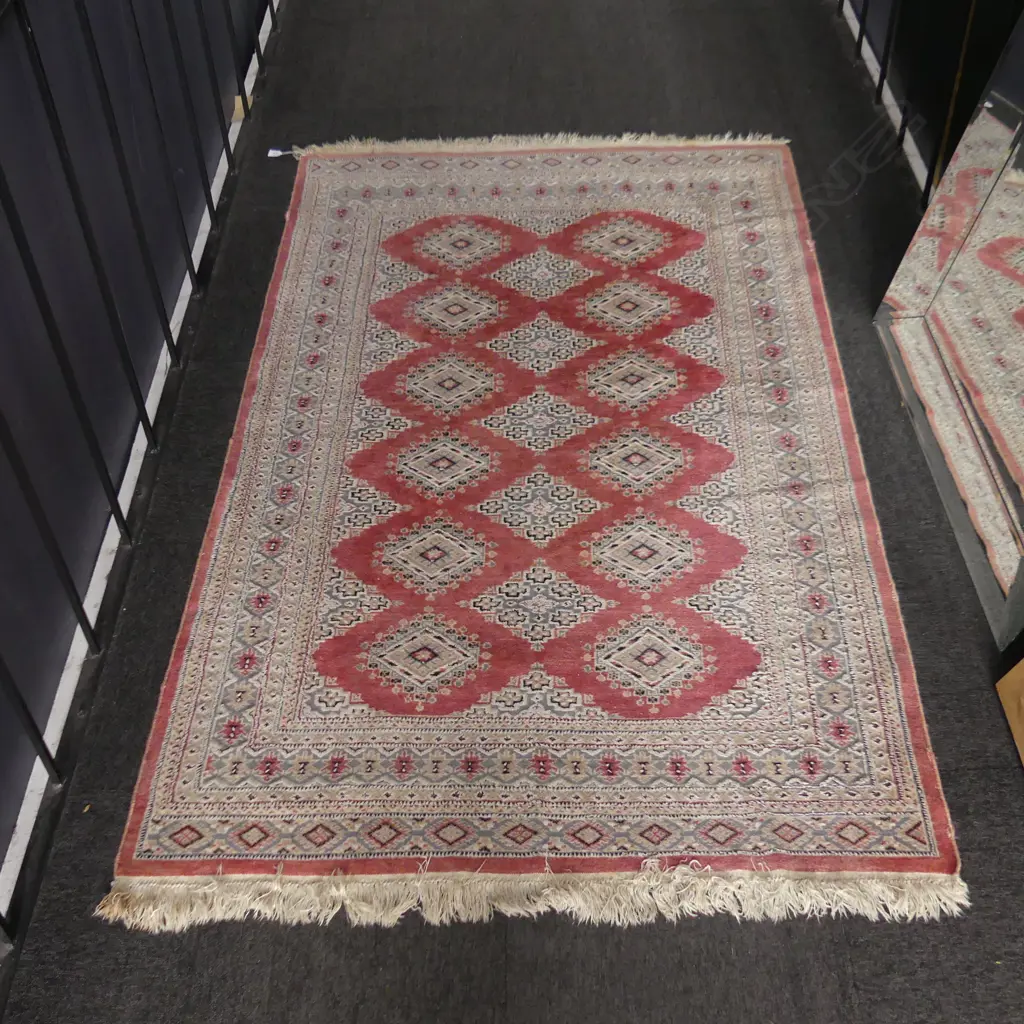 HAND KNOTTED MIXED PILE RUG 1950 X 1370 MM SOME WEAR Image 1++