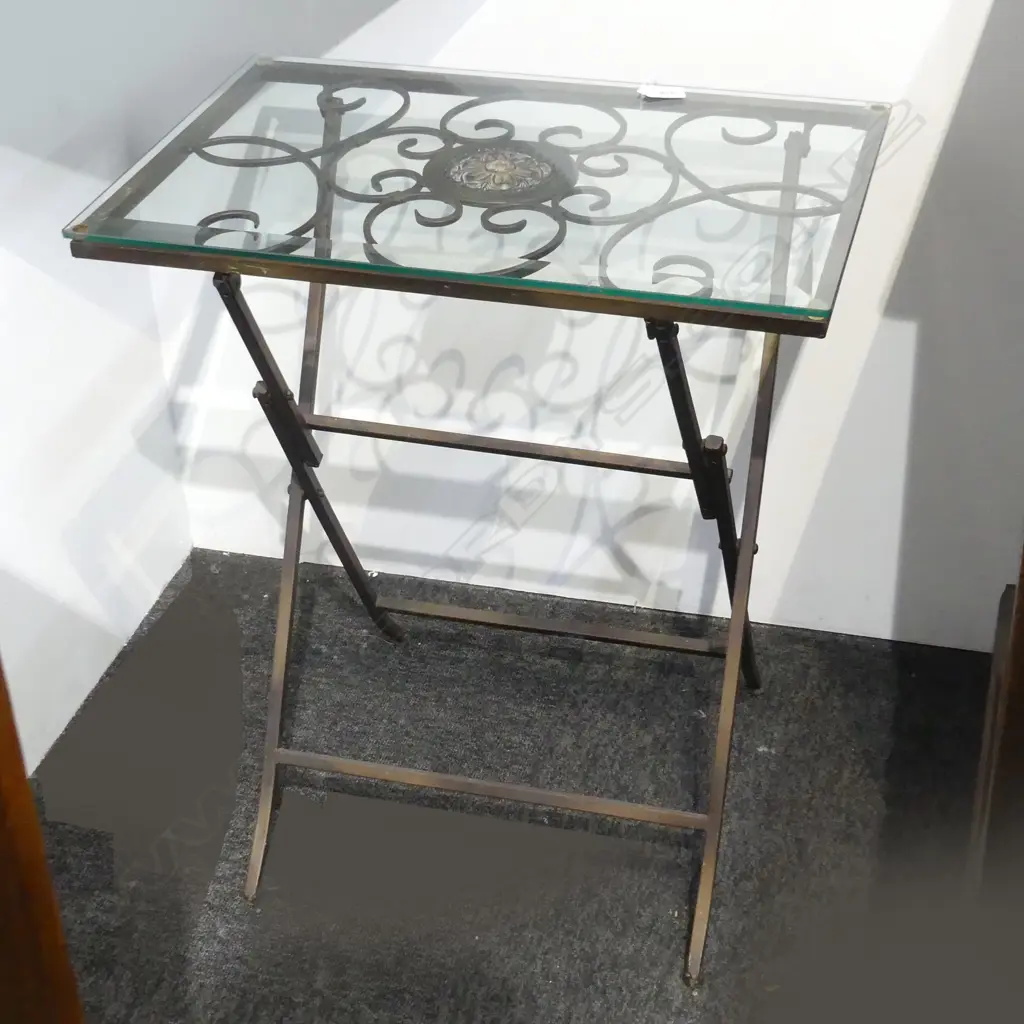 IRON AND STONE TOP TABLE AND FOLDING TABLE Image 1++