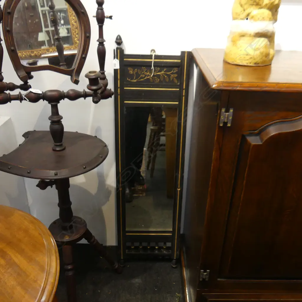 ANTIQUE EBONISED MIRROR 1120x305mm Image 1++