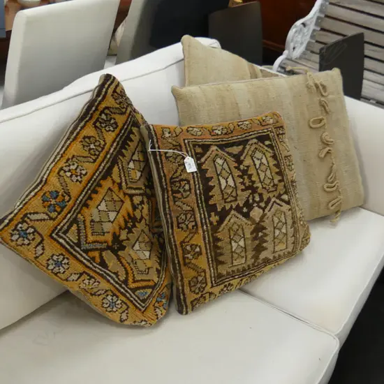 FOUR KELIM CUSHIONS