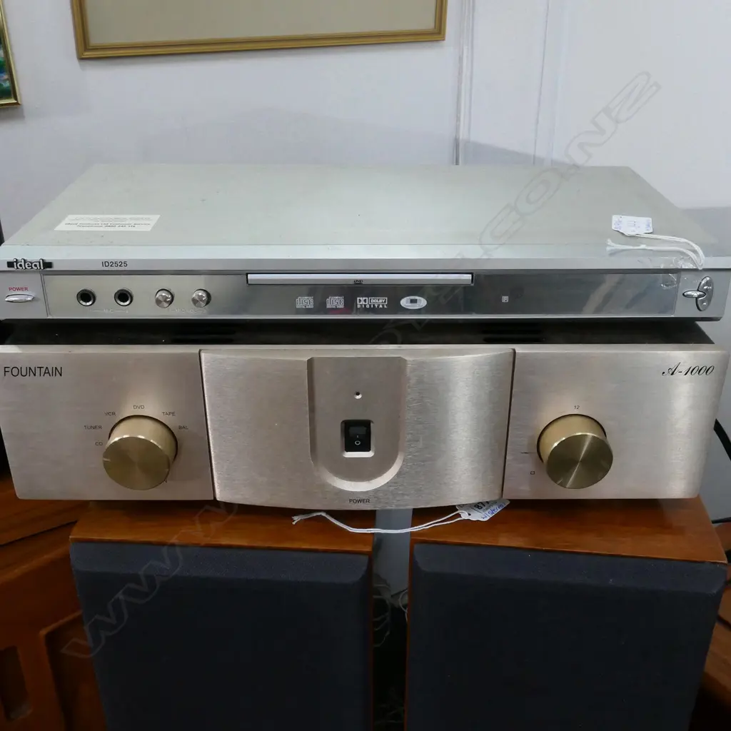 FOUNTAIN A-1000 STEREO WITH PR TALL FOUNTAIN SPEAKERS &  KODA AMPLIFIER (SW-1000), + DVD PLAYER Image 1++