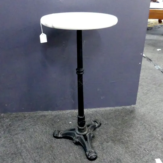 MARBLE TOP AND IRON BASE STAND H.620mm