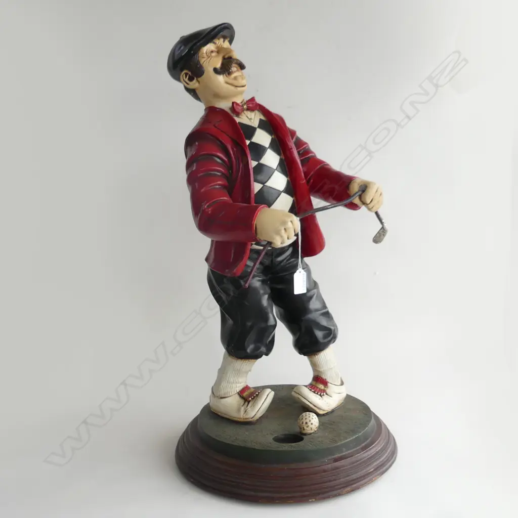 PAINTED RESIN GOLFER FIGURE; 'MISSED' BY PETER MOOK  H.700mm Image 1++