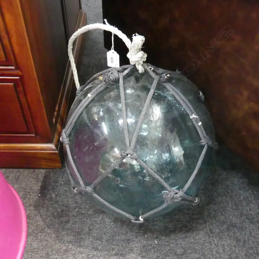 VINTAGE JAPANESE HOKKAIDO GLASS FISHING NET FLOAT D.310mm Image 1++