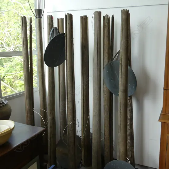 10 DESIGNER OAK & BRONZE OUTDOOR LIGHTS AF H.2000mm