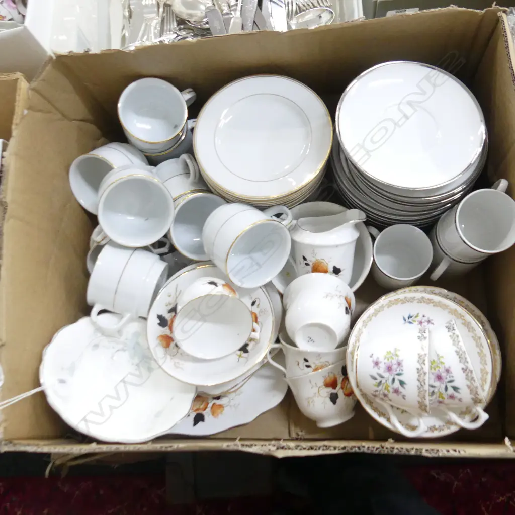 BOX LOT ASST CHINA INCL PART SETS, NORITAKE ETC.. Image 1++