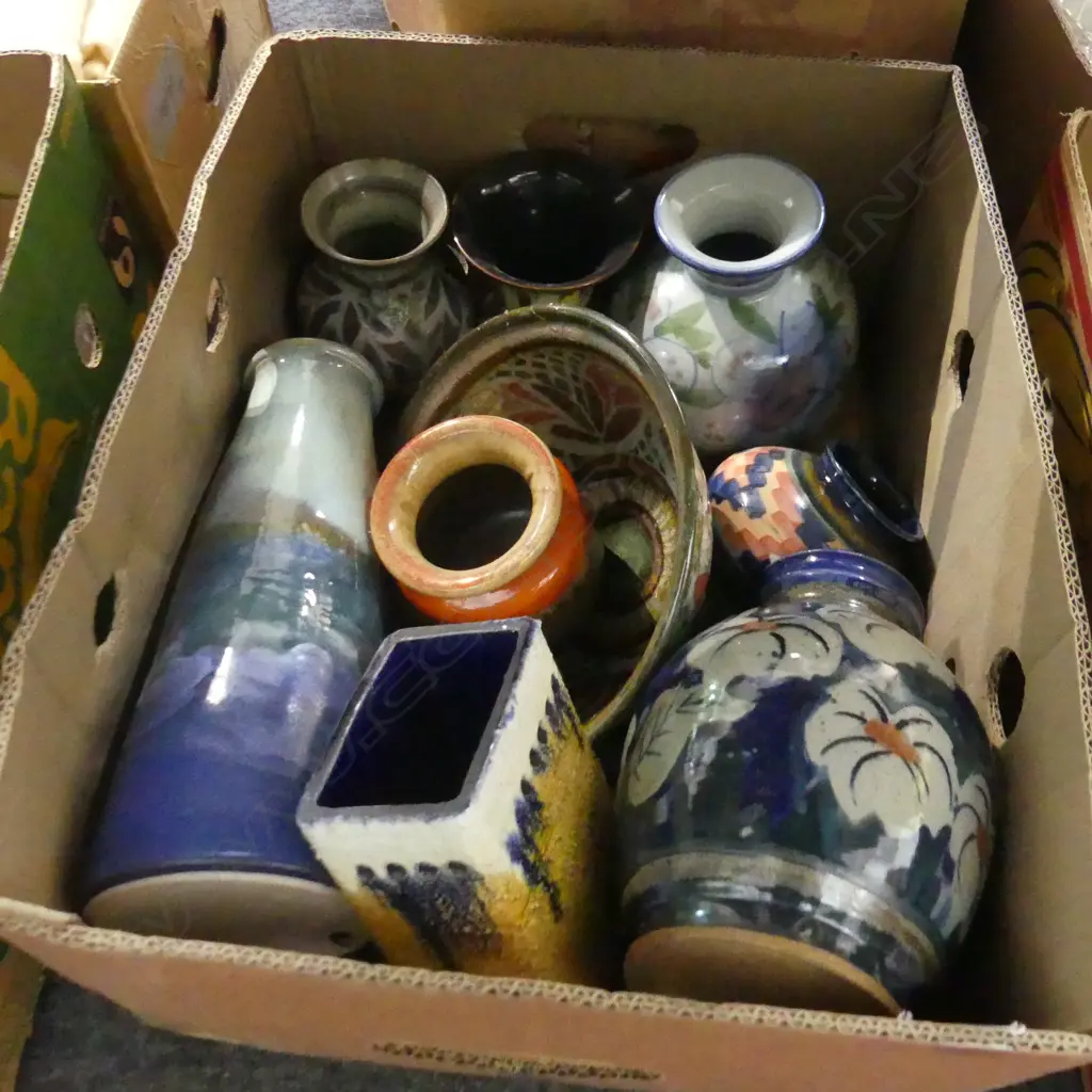 BOX ASST POTTERY, MOSTLY NZ & GERMAN Image 1++