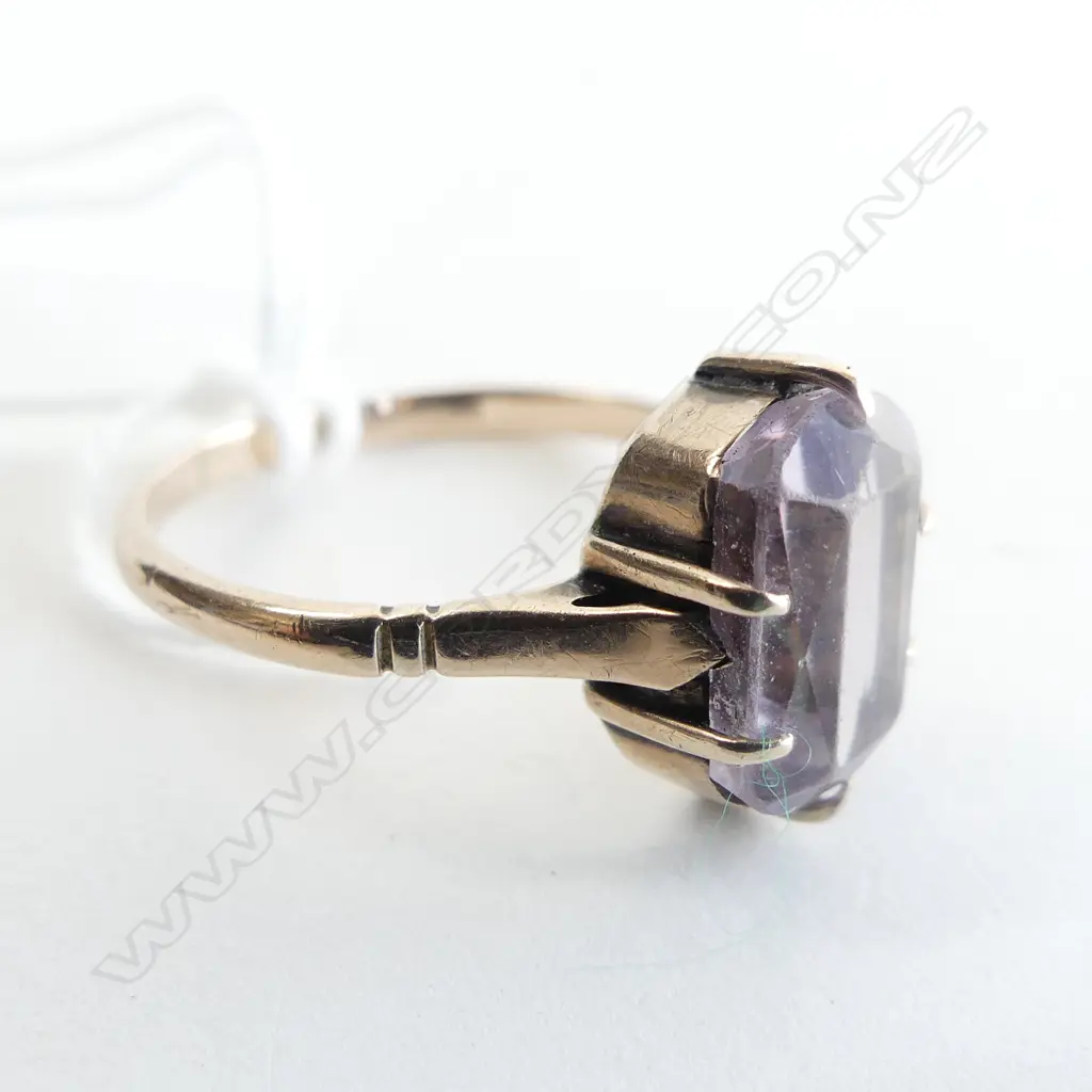 9CT ROSE GOLD AMETHYST RING 3gm  SIZE S Image 1++