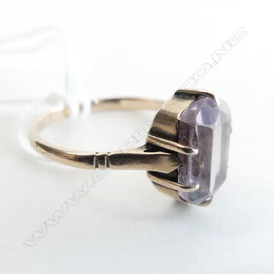 9CT ROSE GOLD AMETHYST RING 3gm  SIZE S