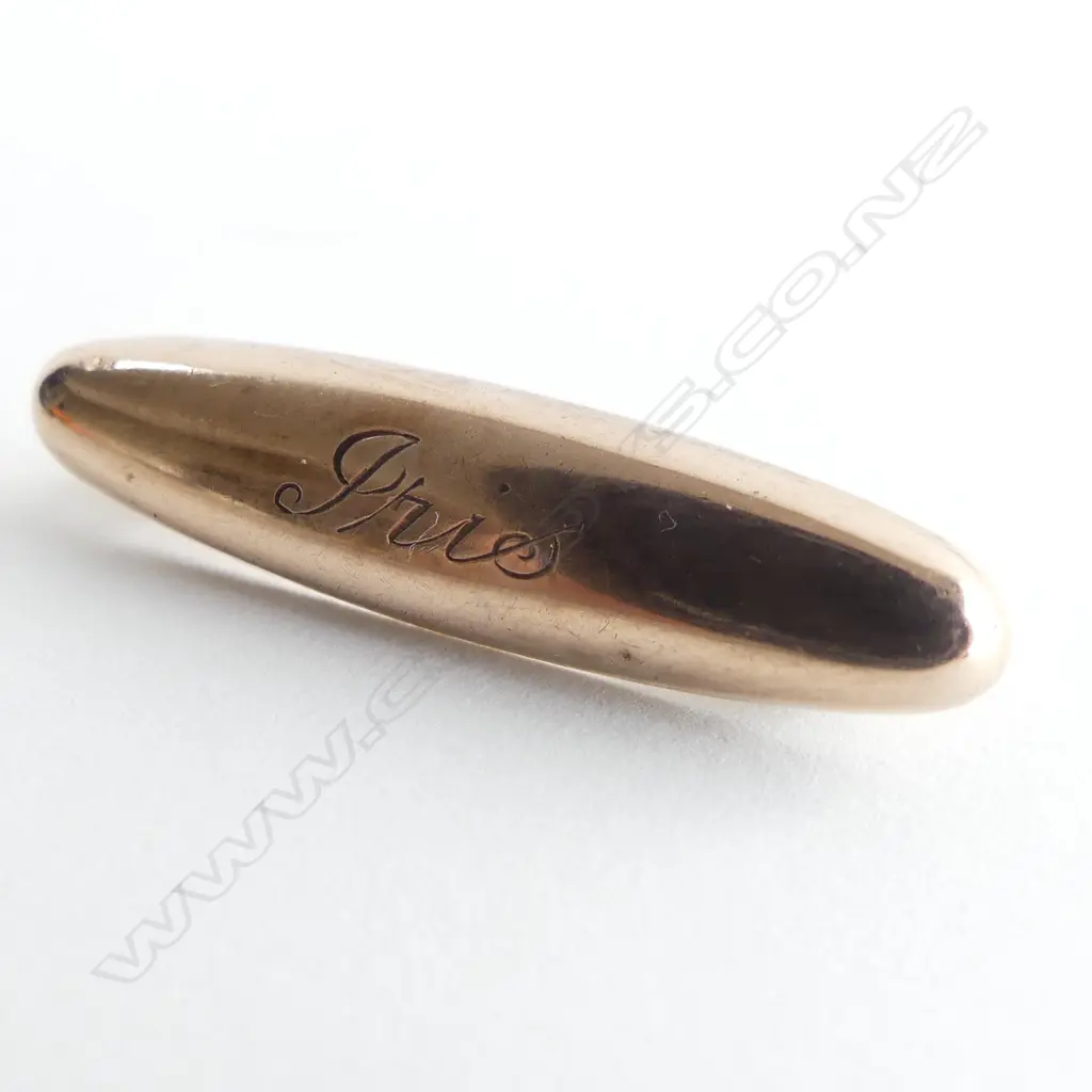 SMALL 9CT BROOCH 'IRIS' L.32mm 1.4 GRAMS Image 1++