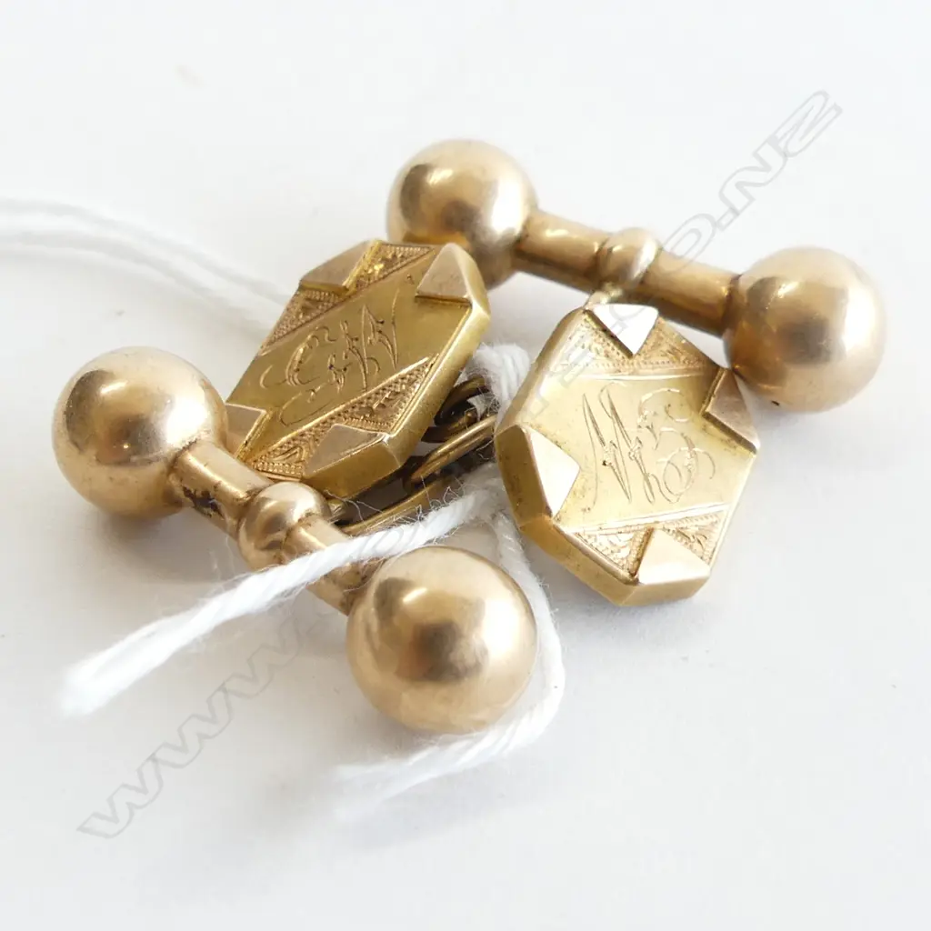 PAIR 15CT GOLD CUFF LINKS 4gm Image 1++