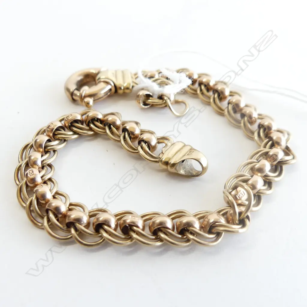 9CT GOLD CHAIN BRACELET (EXTRA LINK) 21gm Image 1++