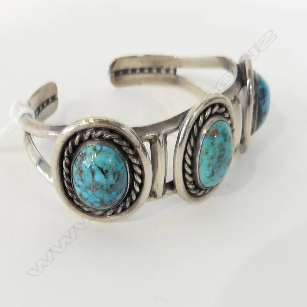 BRACELET. PERSIAN TURQUOISE & SILVER Image 1++