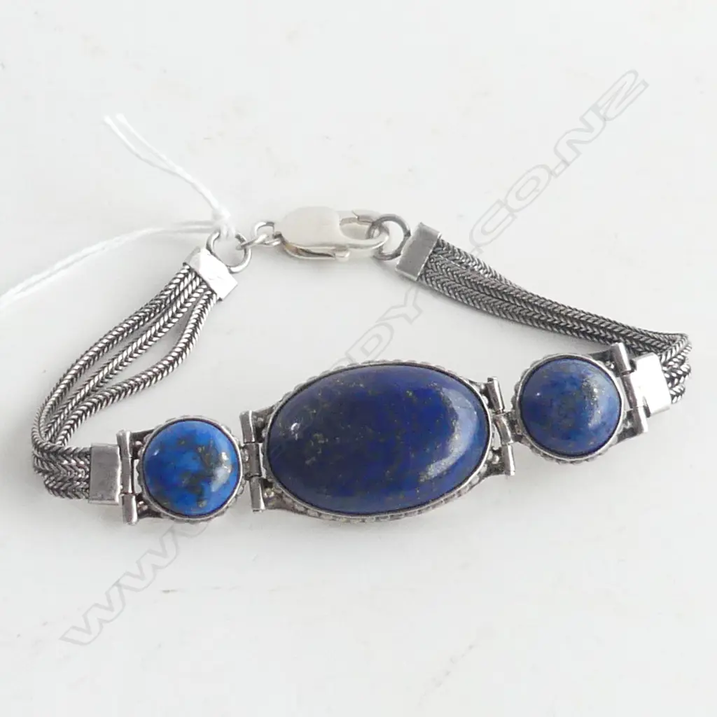 SILVER & LAPIZ BRACELET  Image 1++