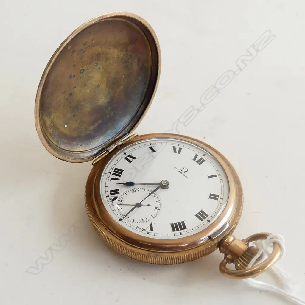 GENTS OMEGA G/PLATE HUNTER POCKET WATCH running Image 1++