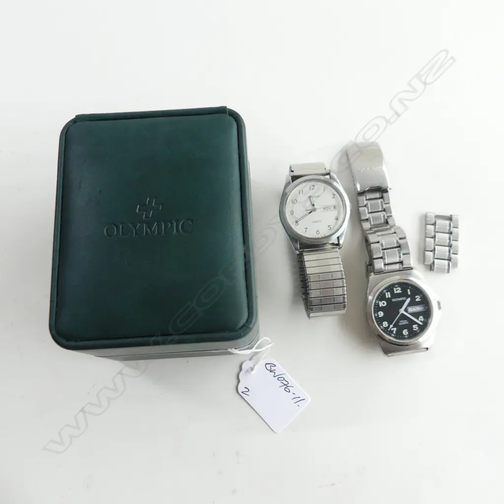 2 GENTS WRIST WATCHES OLYMPIC 100M IN BOX + PULSAR Image 1++