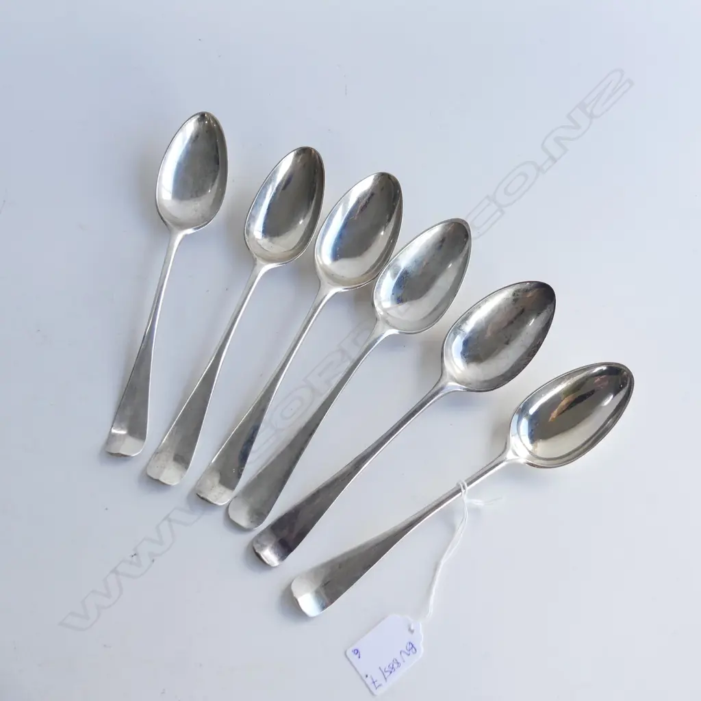 6 STG SILVER TABLE SPOONS CONTINENTAL MARKS 328 GRAMS  Image 1++