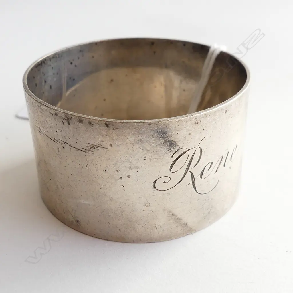 NZ INTEREST STG SILVER NAPKING RING. MAKER CYRIL K WHALE DUNEDIN.  Image 1++